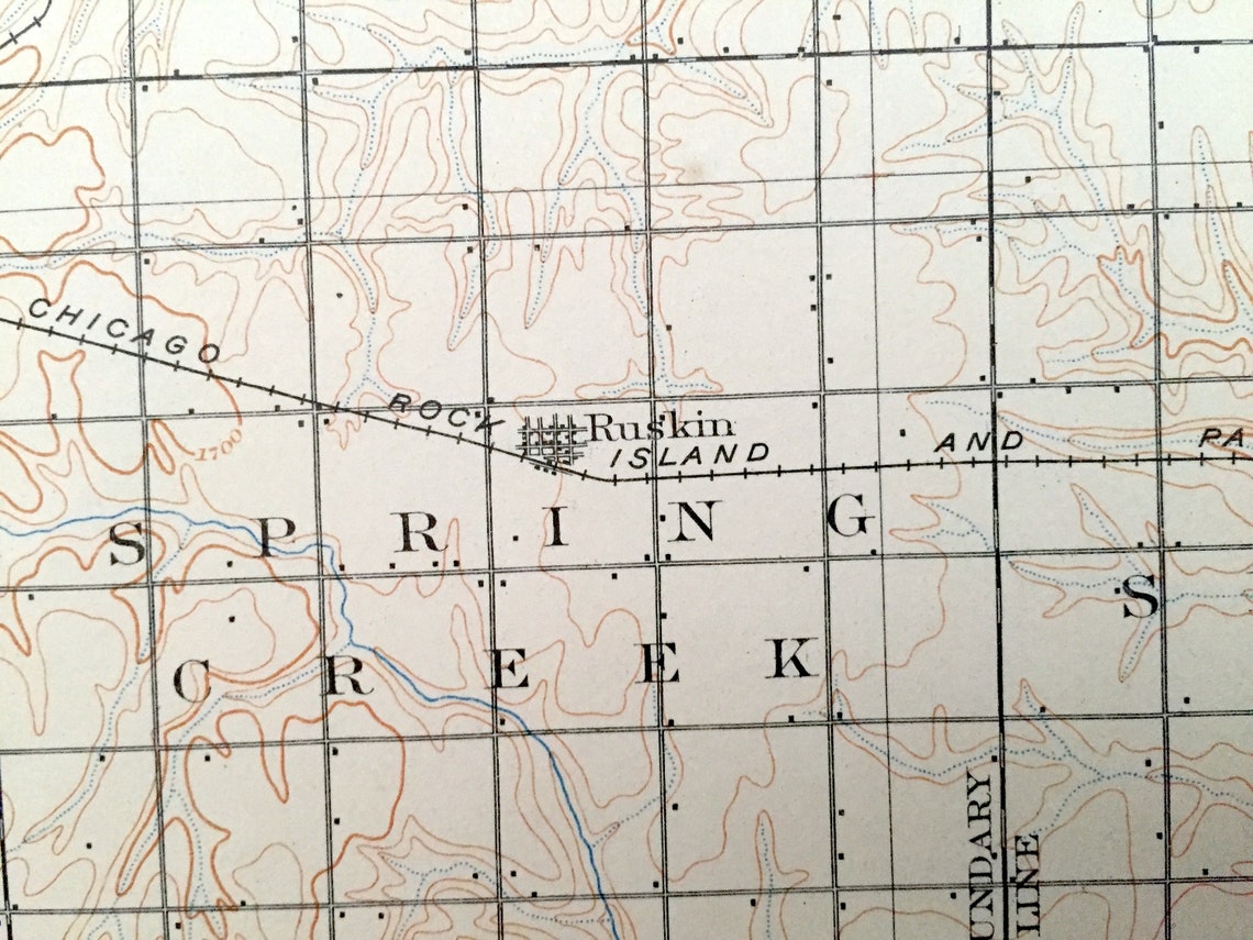 Antique Hebron Nebraska 1898 US Geological Survey Topographic Etsy
