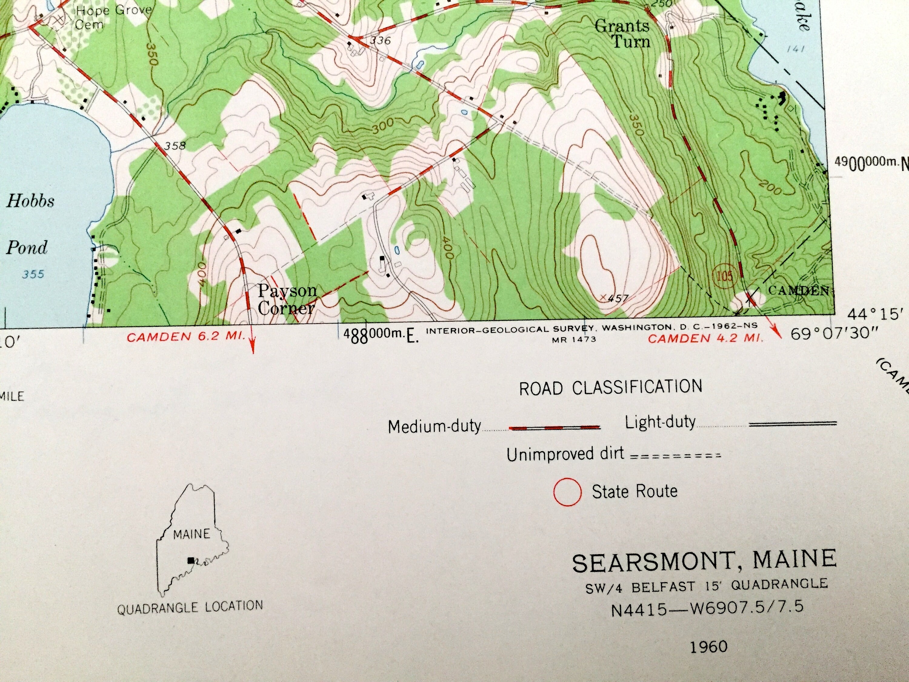 Antiker Searsmont Maine 1960 US 1960 Erdstudie Topographic Etsy.de