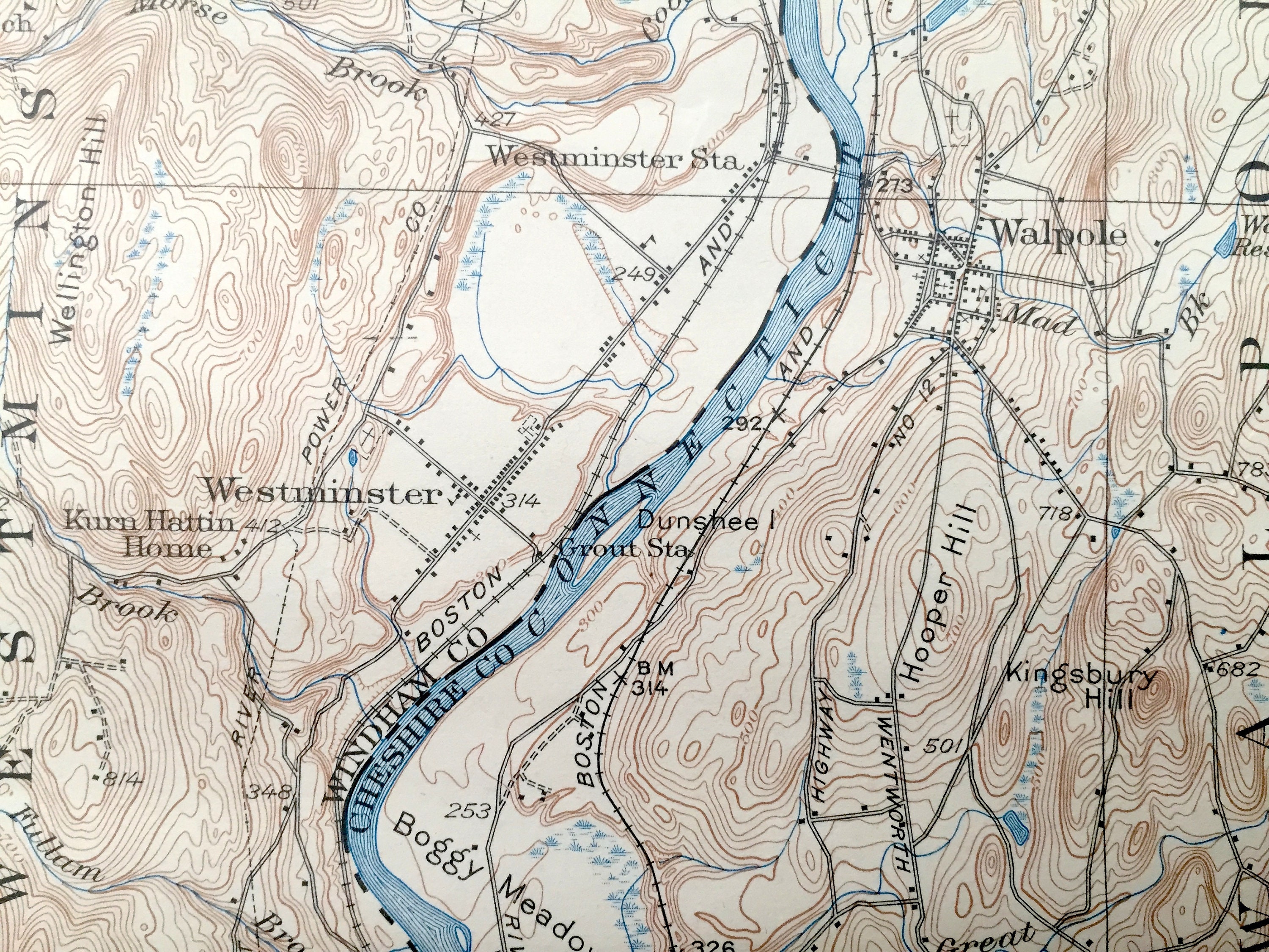 Antique Bellows Falls Vermont 1930 US Geological Survey Etsy