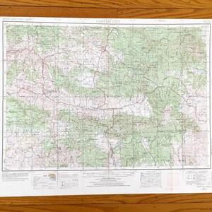 Antique Canyon City, Oregon 1955 US Geological Survey Mappa topografica – Contea di Grant, John Day, Hamilton, Hereford, Malheur Forest, OR
