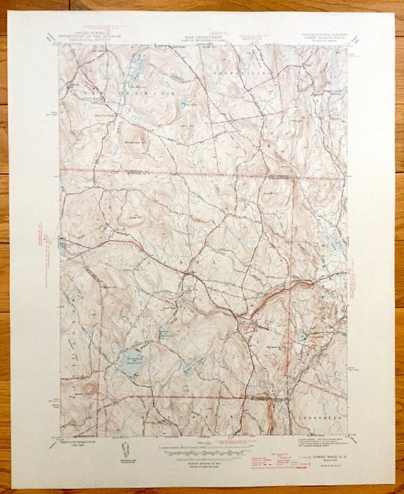 Antique Ashby Massachusetts & New Ipswich New Hampshire 1946 Etsy