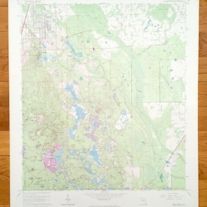 Antieke Lake Helen, Florida 1966 U.S. Geological Survey topografische kaart – Volusia County, Cassadage, Deltona, drie eiland meren, Akins Bay
