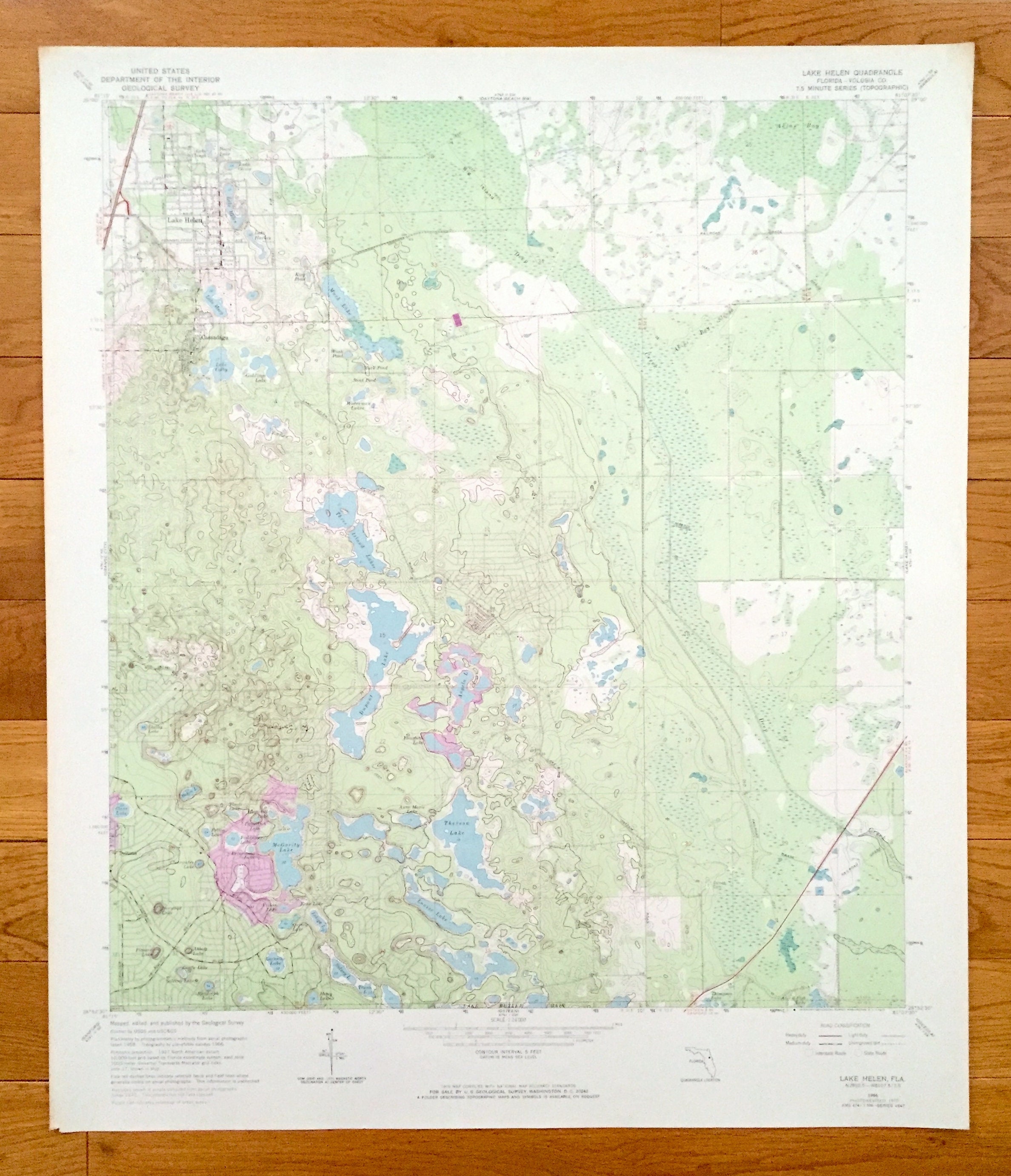 Antique Lake Helen Florida 1966 US Geological Survey Etsy