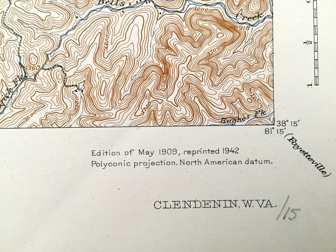 Antique Clendenin West Virginia 1909 US Geological Survey Etsy