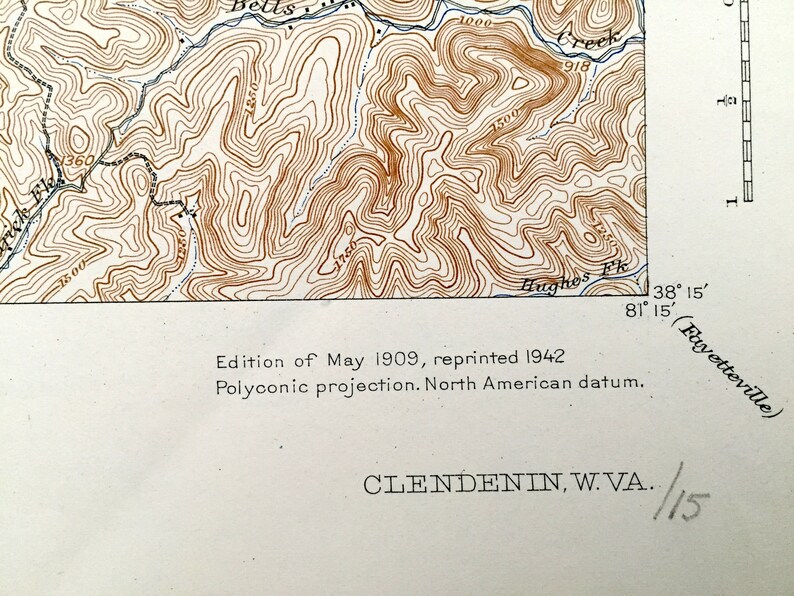 Antique Clendenin West Virginia 1909 US Geological Survey Etsy