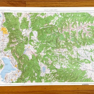 Antieke Salt Lake City, Utah, 1960 US Geological Survey topografische kaart - Wasach, Salt Lake, Utah County, Provo, Farmington, Orem, Salem UT