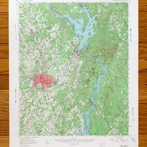 Ancienne carte topographique d'Albermarle, Caroline du Nord, 1957 US Geological Survey - Stanly, comté de Montgomery, Badin Lake, Tillery, Pee Dee, Caroline du Nord