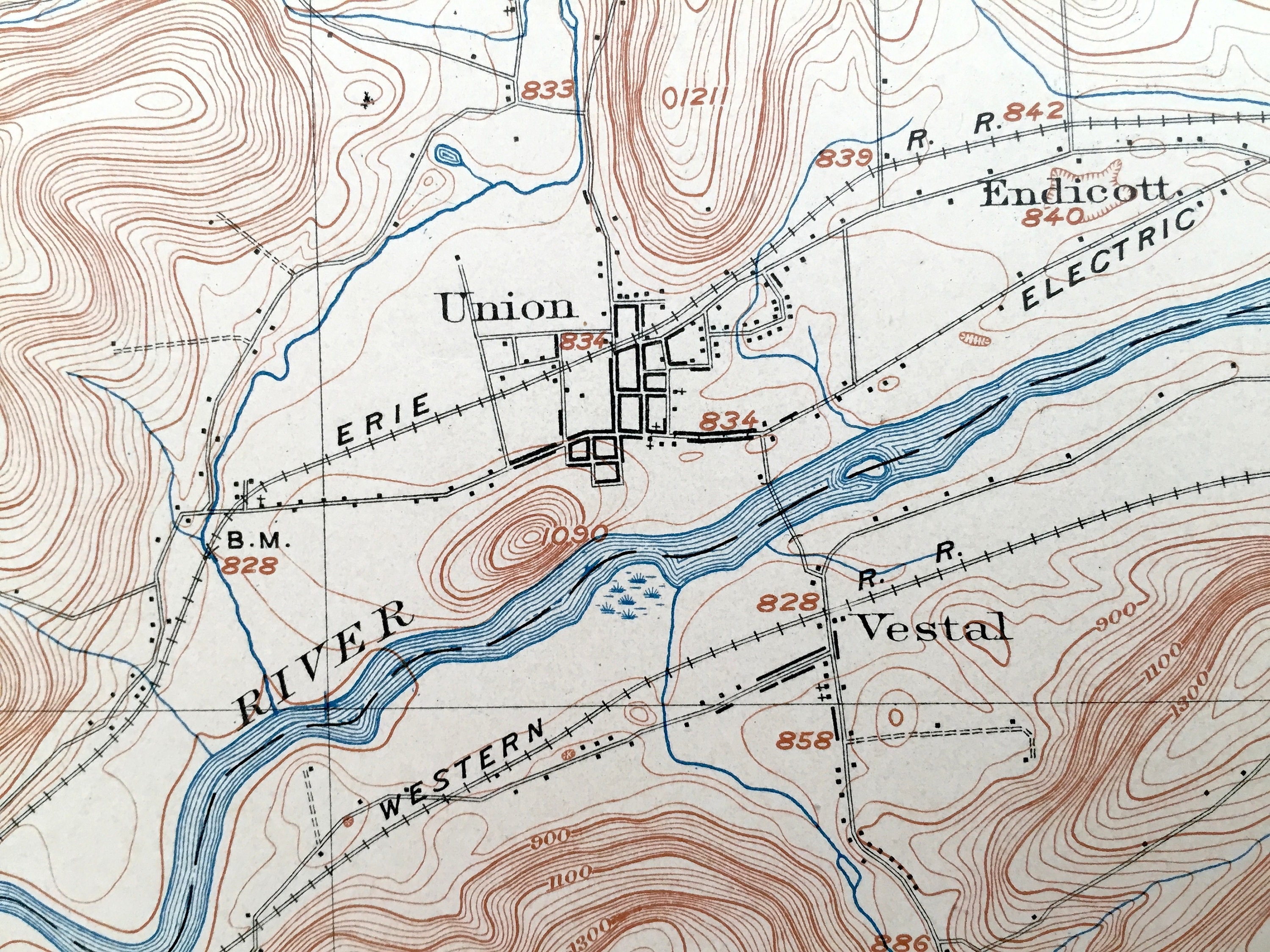 Antique Apalachin Nueva York 1904 US Geological Survey Etsy México