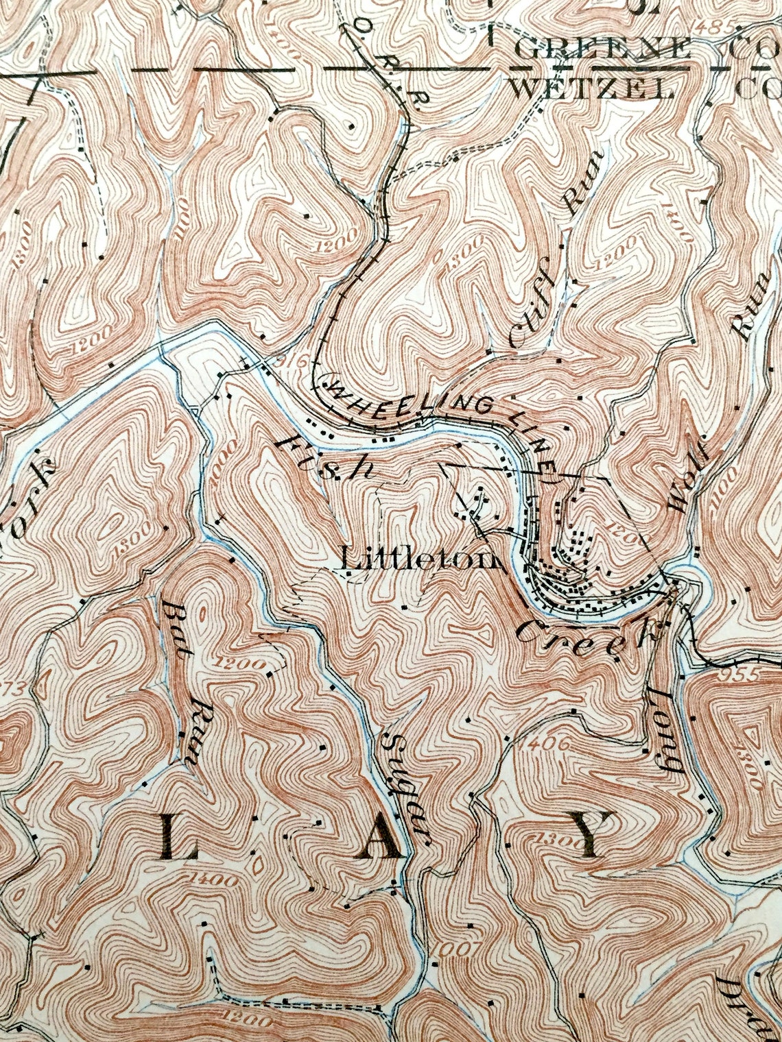 Antique Littleton West Virginia 1905 US Geological Survey Etsy