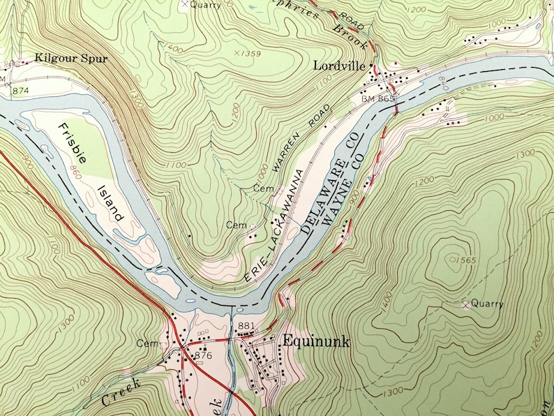 Antique Long Eddy New York 1965 US Geological Survey Etsy