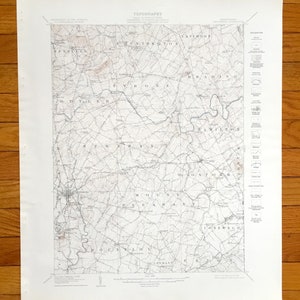 Antique Gettysburg, Pennsylvanie Carte topographique de l’US Geological Survey de 1908 – Huntington, Reading, Cumberland, Mount Pleasant, Oxford, PA