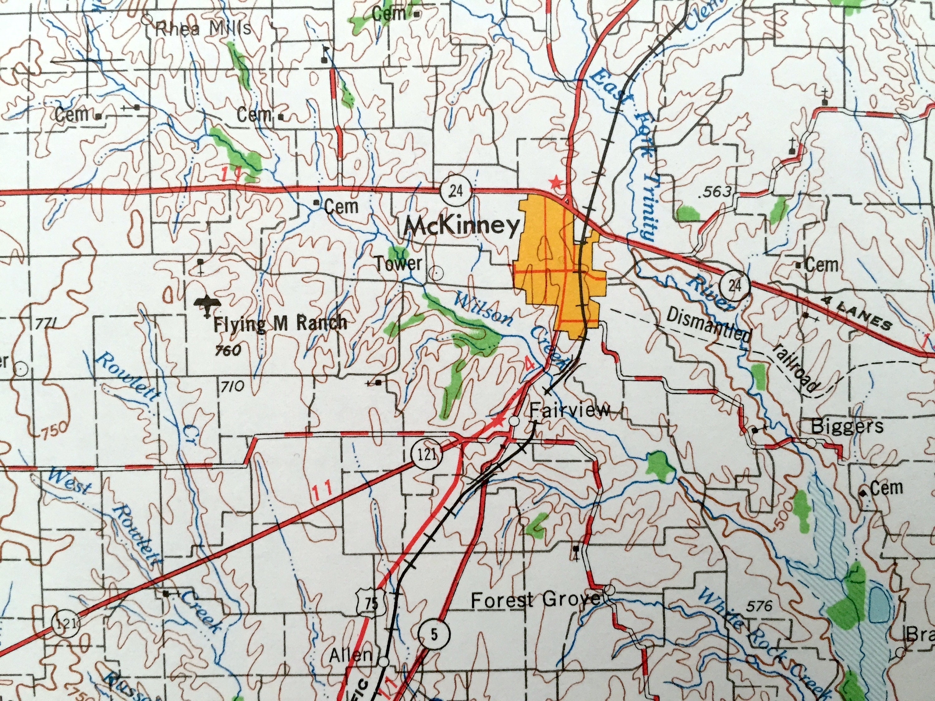 Antique Sherman Texas 1954 US Geological Survey Topographic Etsy