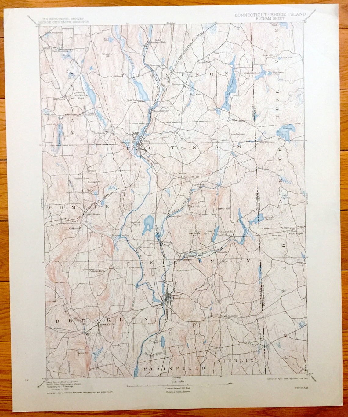 Antique Putnam Connecticut 1893 US Geological Survey Etsy