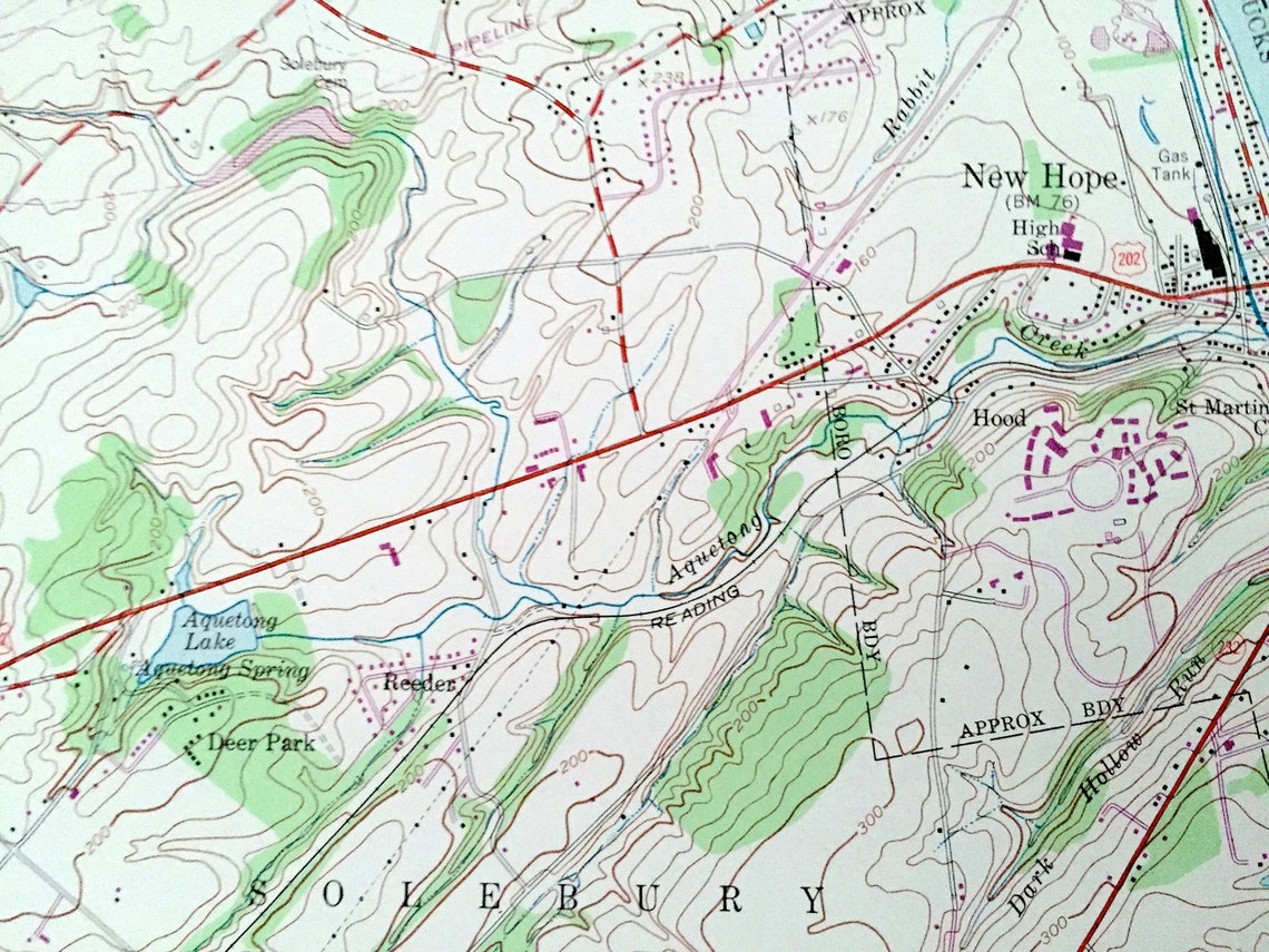 Antique Lambertville New Jersey 1953 US Geological Survey Map Etsy