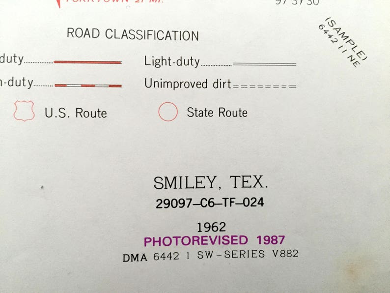 Antique Smiley Texas 1962 US Geological Survey Topographic Etsy