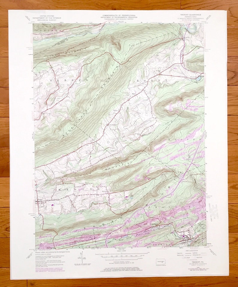 Antique Tremont Pennsylvania 1954 US Geological Survey Etsy