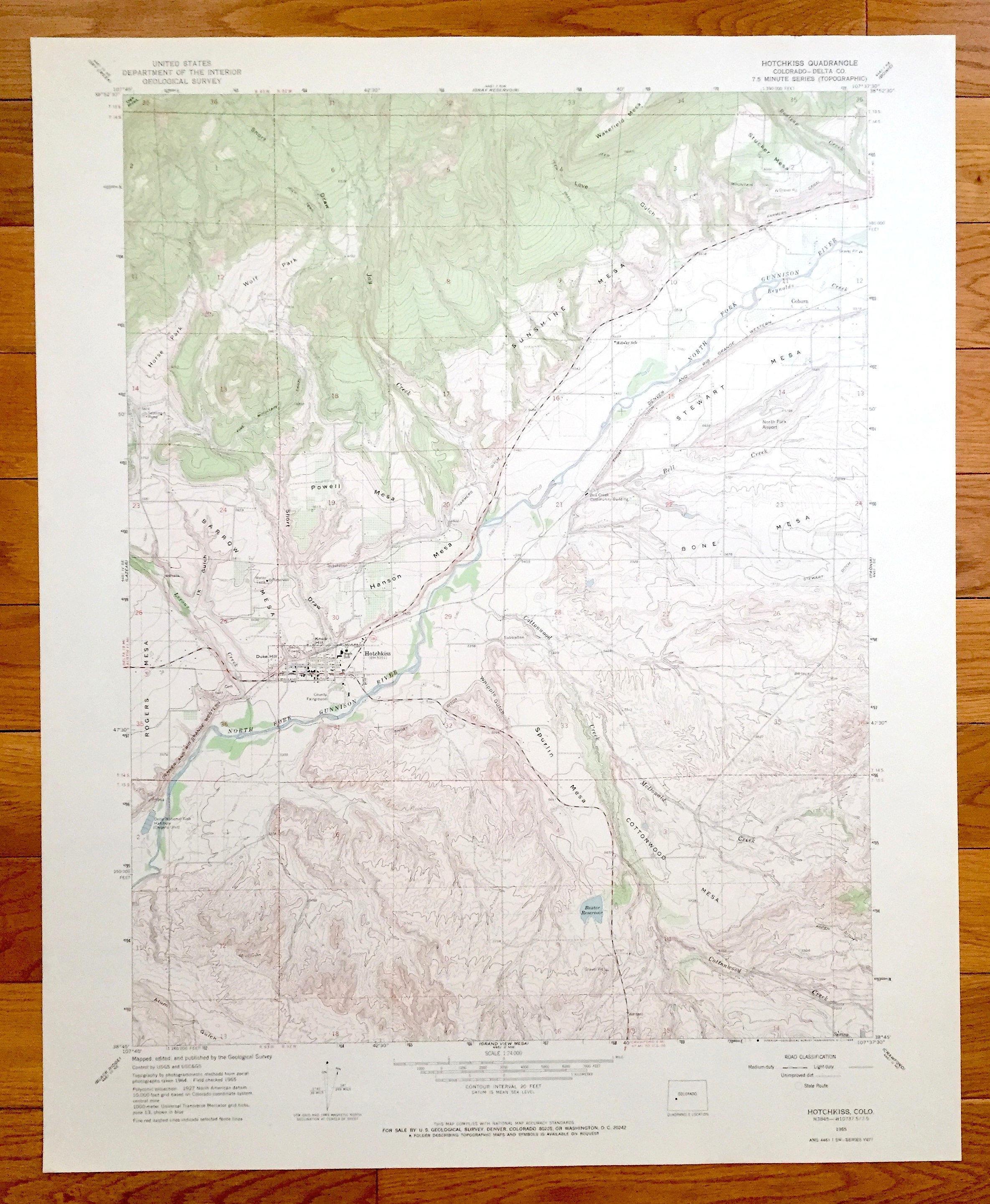 Antique Hotchkiss Colorado 1965 Us Geological Survey Mapa Etsy