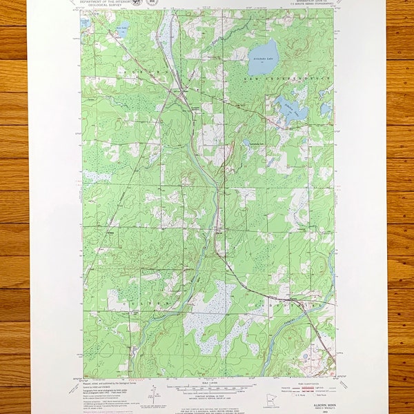 Antique Alborn, Minnesota 1953 US Geological Survey Topographic Map – Saint Louis County, Culver, Industrial, New Independence, Arlberg, MN