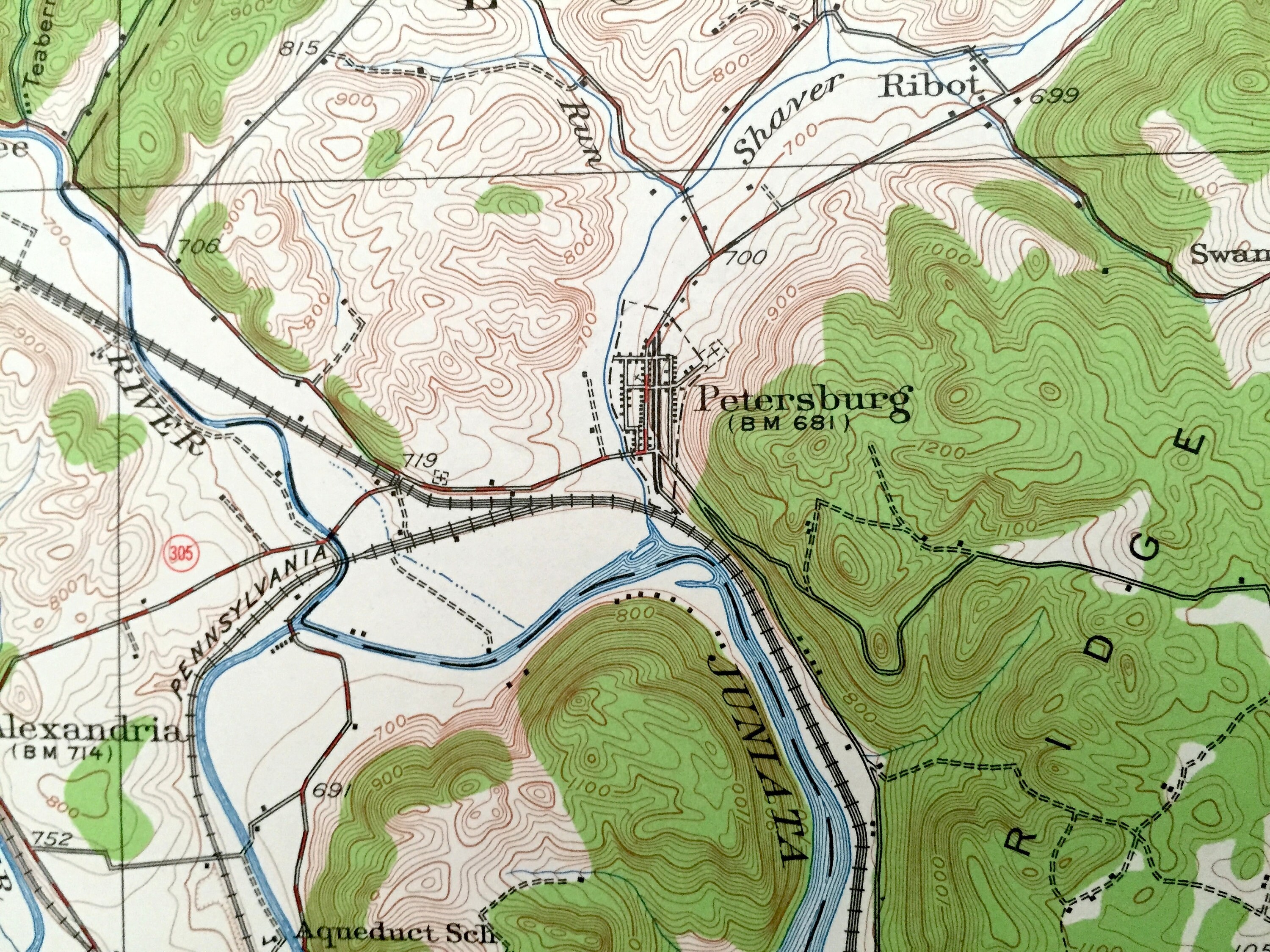Antique Tyrone Pennsylvania 1929 US Geological Survey Etsy