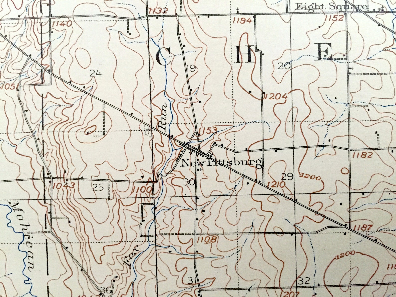 Antique West Salem Ohio 1908 US Geological Survey Topographic Etsy