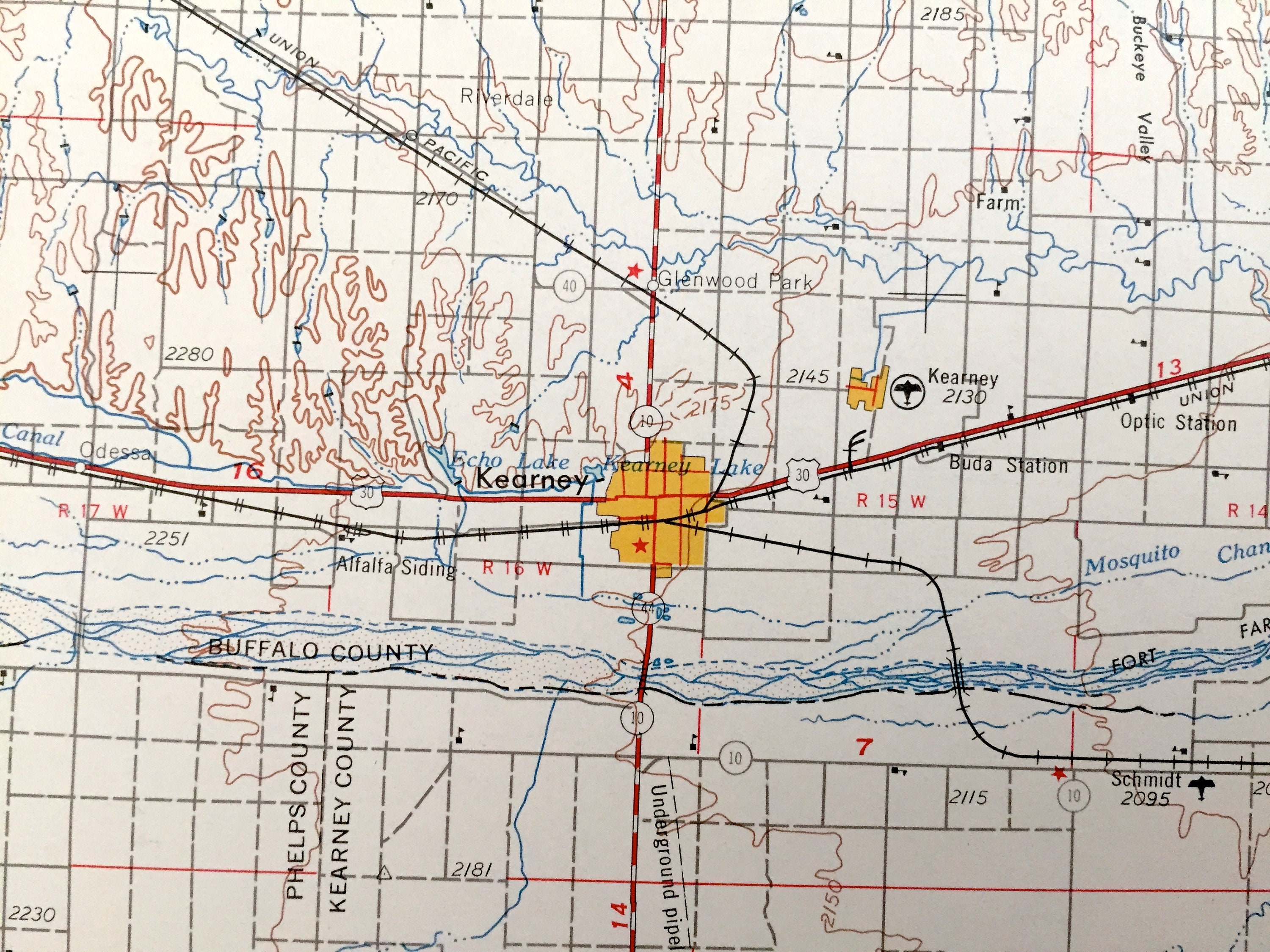 Antique Grand Island Nebraska 1958 US Geological Survey Etsy