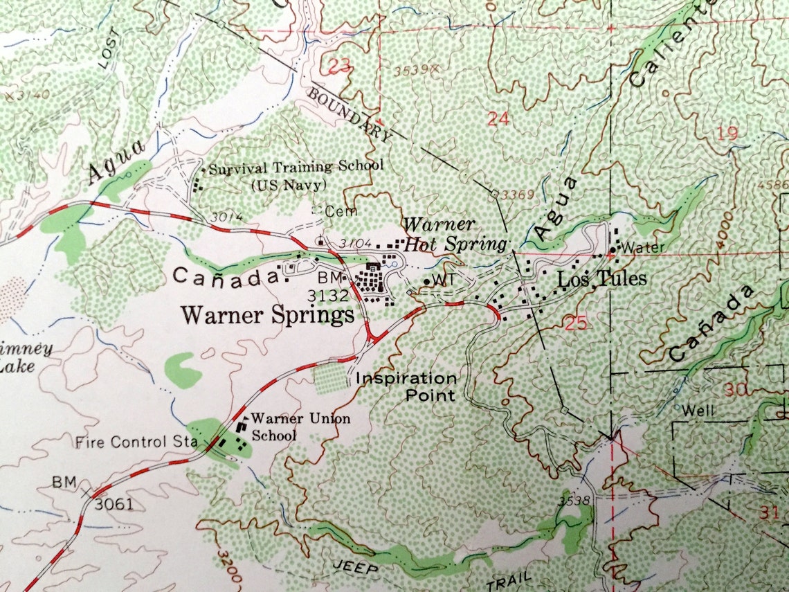 Antique Warner Springs California 1960 US Geological Survey Etsy
