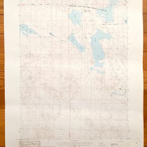 Antiker HalbmondSee, Nebraska 1986 US-Amerikanisches Kartographie-Landkarte – Blauer See, Huckleberry See, Insel, Schwanensee, Eldred Camp, NE