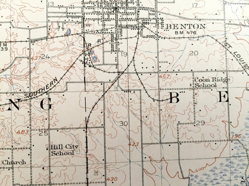 Antique West Frankfort Illinois 1909 US Geological Survey Etsy