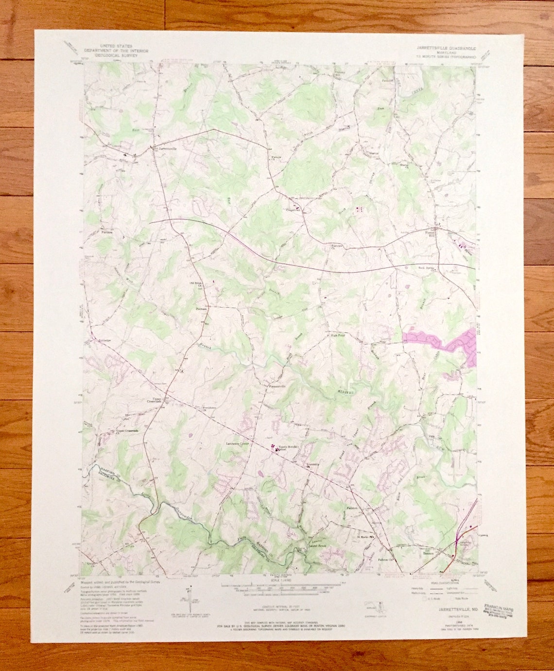 Antique Jarrettsville Maryland 1956 US Geological Survey Etsy