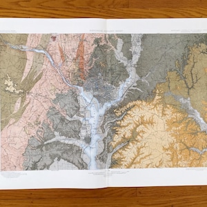 Antieke topografische kaart US Geological Survey 1900, Washington, DC – Capitol Hill, Georgetown, Alexandrië, Bethesda, Rock Creek Park, MD