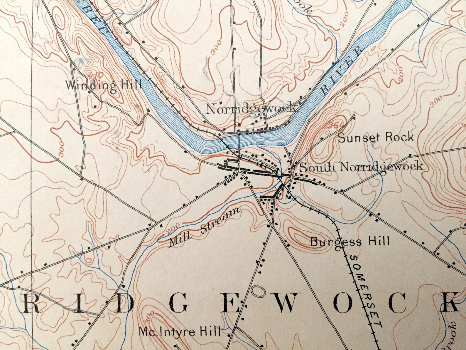 Antique Norridgewock Maine 1898 US Geological Survey Etsy