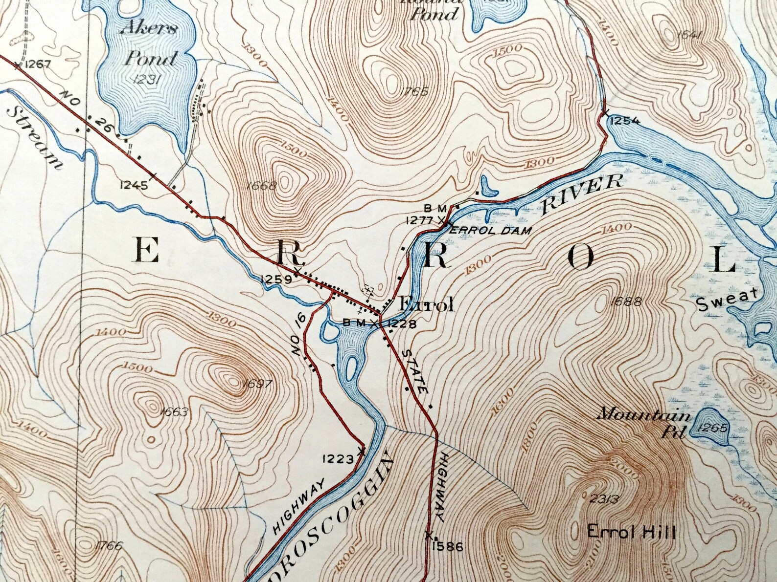 Antique Umbagog Lake Errol New Hampshire 1934 US Geological Etsy