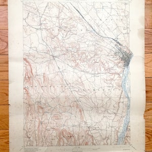 Antique Albany, New York 1898 US Geological Survey Topografische Kaart – Hudson River Valley, Bethlehem, Colonie, New Scotland, Guilderland, NY