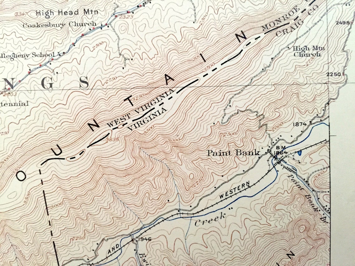 Antique Ronceverte West Virginia 1923 US Geological Survey Etsy