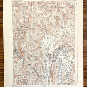 Antike Greenfield, Massachusetts 1894 US Geologische Untersuchung Topographische Karte - Shelburne Falls, Deerfield, Conway, Turner Falls, Montague, MA