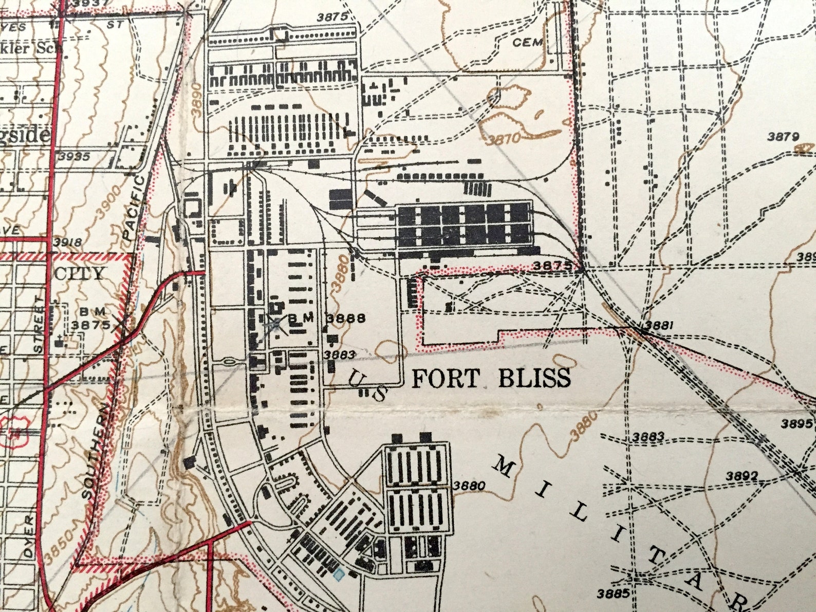 El paso map print el paso city map texas tx usa map poster Antique El Paso Texas 1941 US Geological Survey Topographic | Etsy