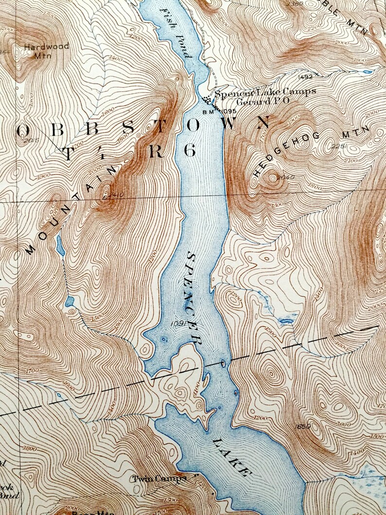 Antique Spencer Lake Maine 1932 US Geological Survey Carte Etsy France
