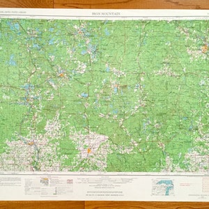 Antike Iron Mountain, Michigan 1954 US Geological Survey topographische Karte – Kingsford, Florenz, Randville Merriman Sturgeon River Forest MI