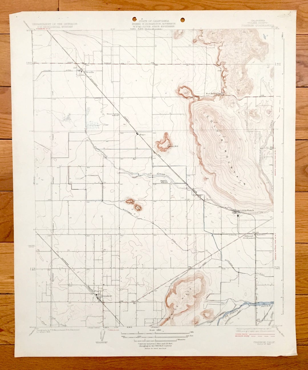 Antique Ivanhoe California 1926 US Geological Survey Etsy