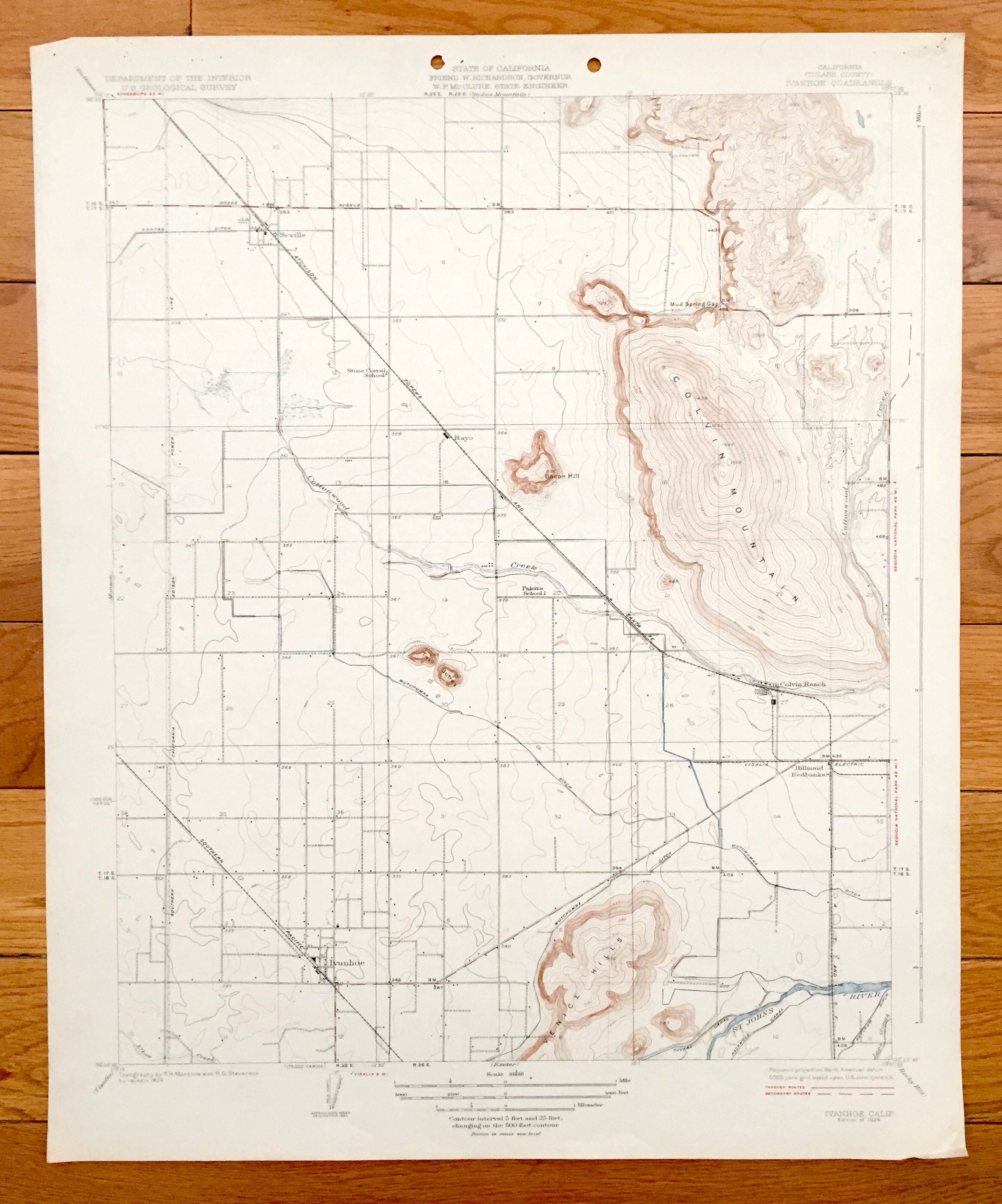 Antiguo Ivanhoe California 1926 Mapa topográfico del servicio Etsy