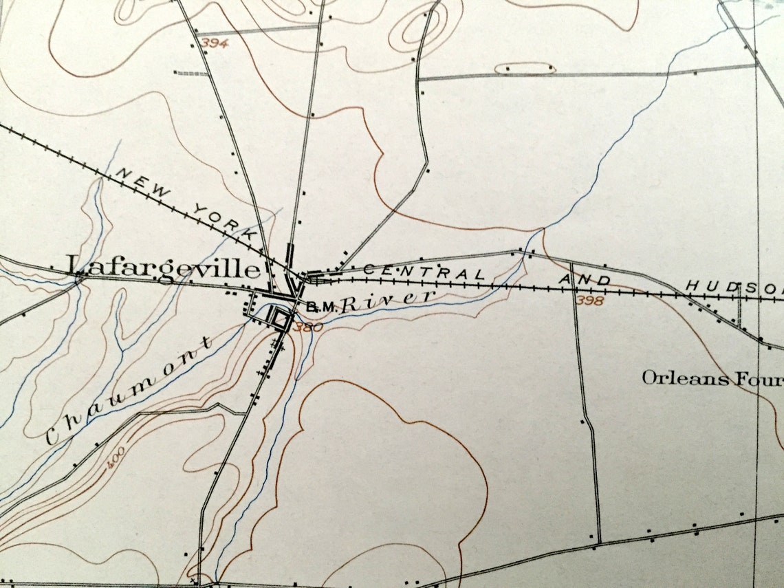 Antique Theresa New York 1903 US Geological Survey Etsy