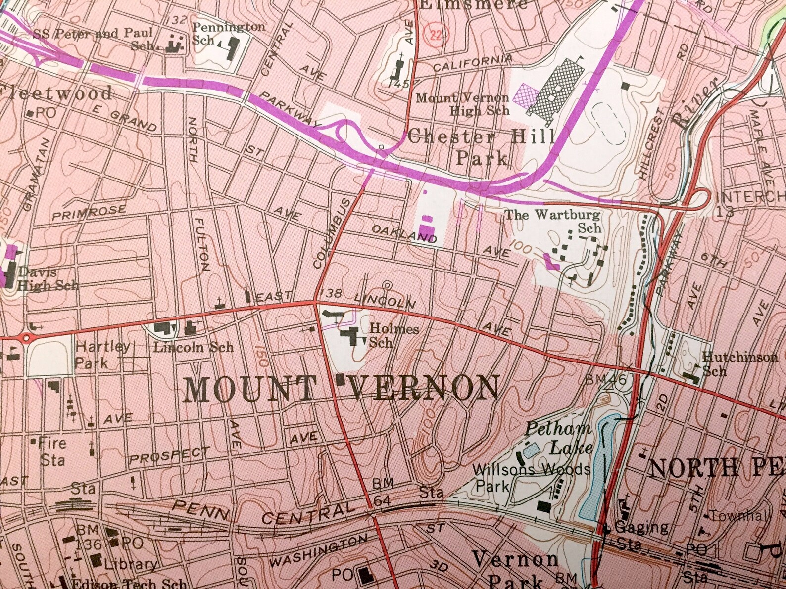 Antique Mount Vernon New York 1966 US Geological Survey Etsy