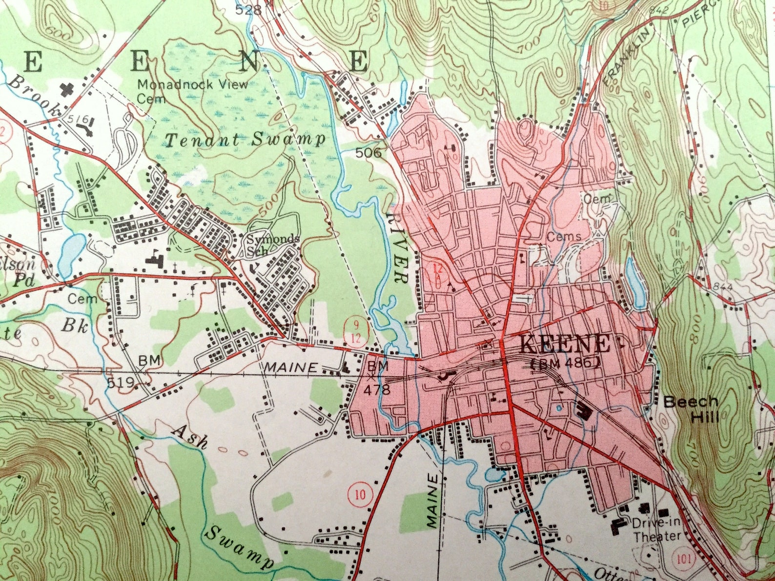 Antique Keene New Hampshire 1958 US Geological Survey Etsy