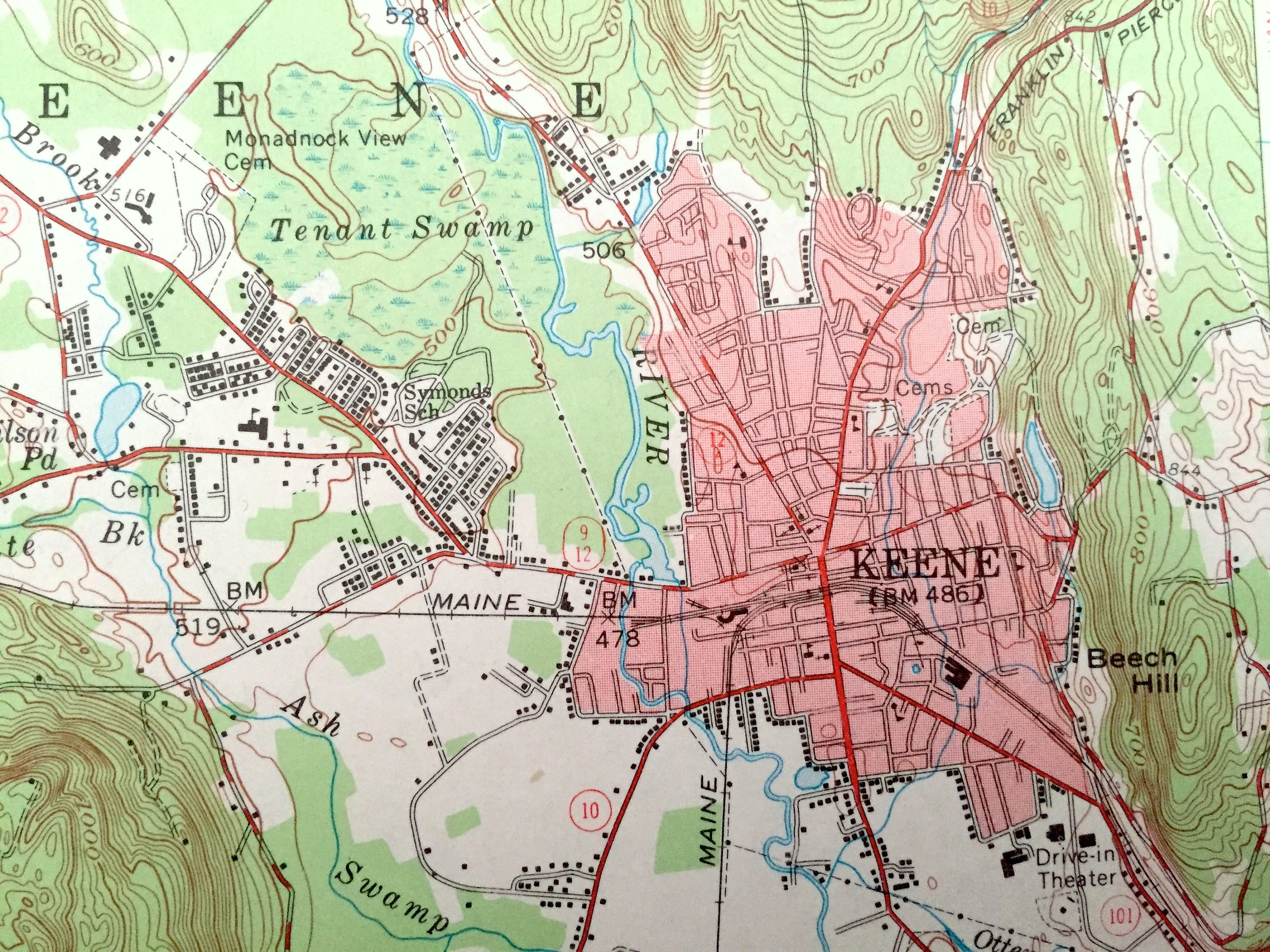 Antique Keene New Hampshire 1958 US Geological Survey Etsy