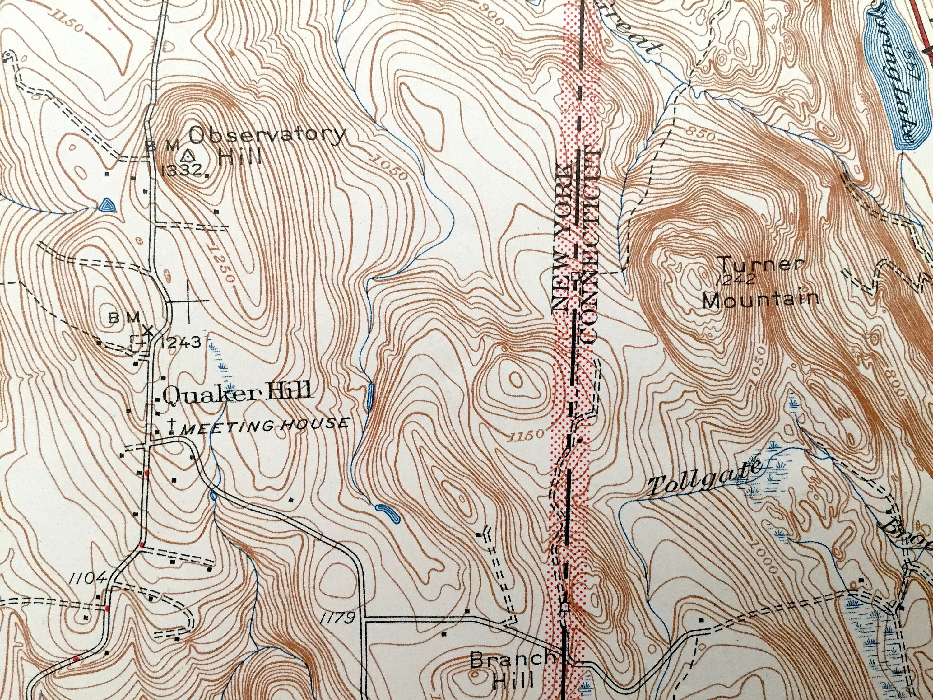Antique Pawling, New York 1947 US Geological Survey Topographic Map Dover, Patterson, Sherman