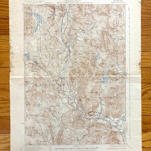 Antikes Rumney, New Hampshire 1932 US Geologische Übersicht Topographische Karte - White Mountains, Warren, Woodstock, Ellsworth, Grafton County, NH