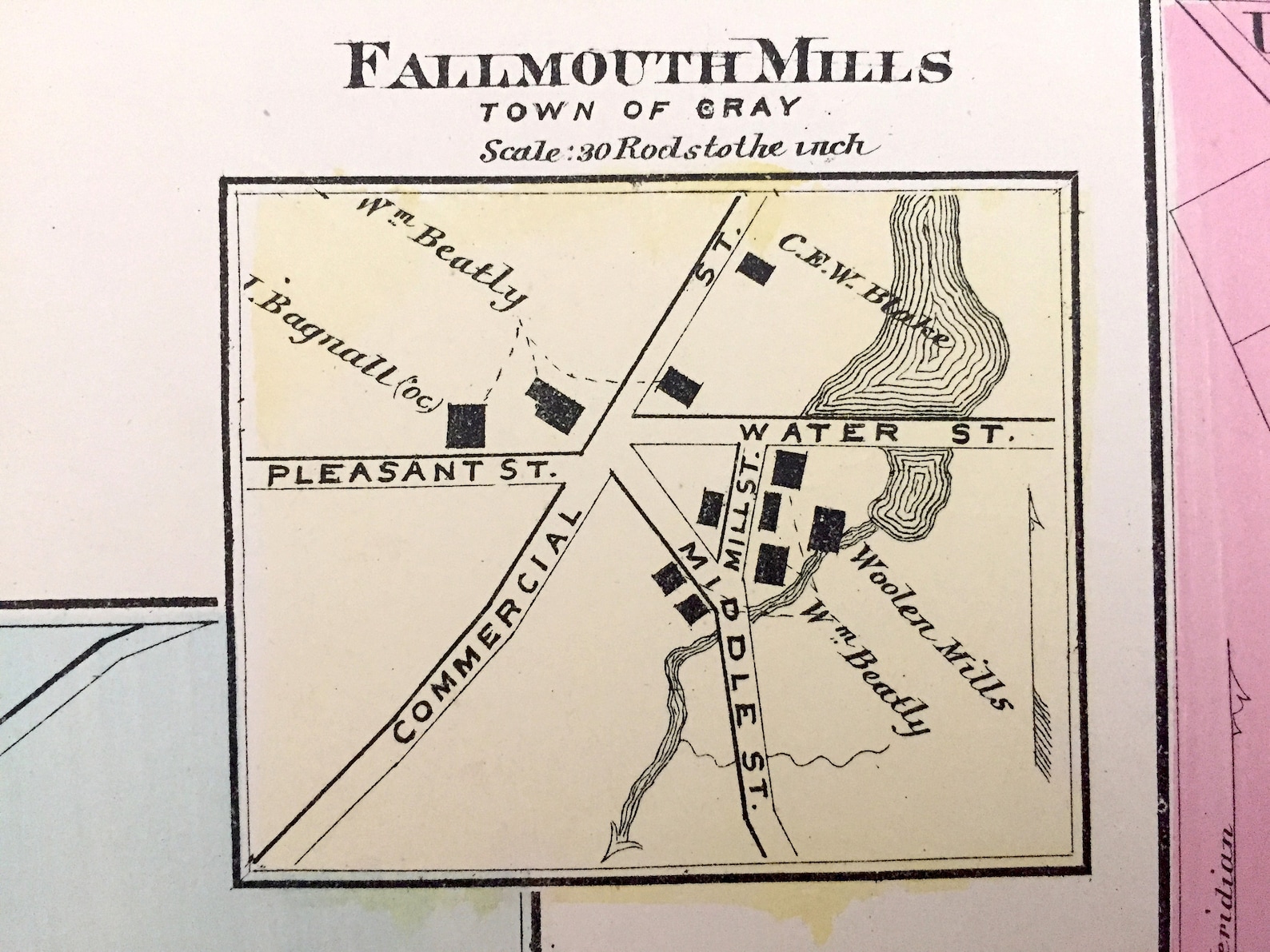 Antique 1871 New Gloucester Maine Map From F.W. Beers Atlas Etsy