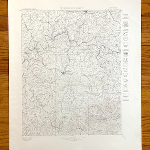 Antike Richmond, Kentucky 1897 US Geologische Übersicht Topographische Karte - Winchester, Athen, Bloomingdale, Berea, Kentucky River, KY Alger, KY