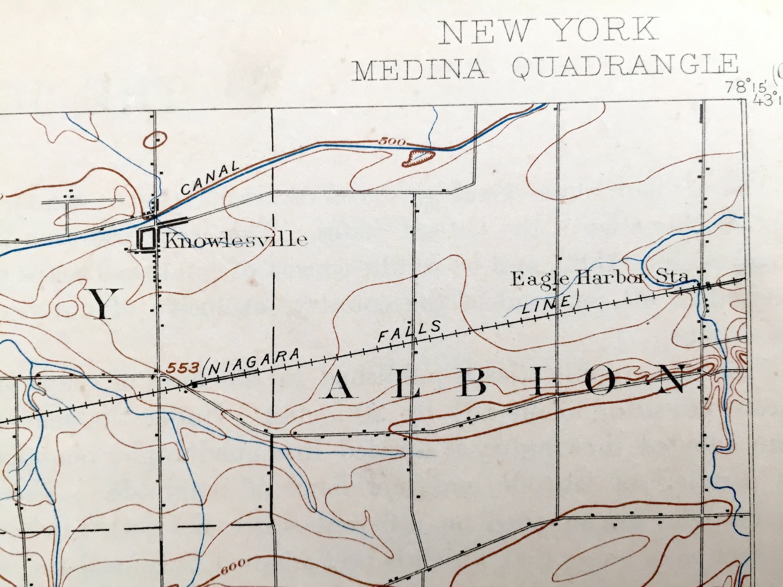 Antique Medina New York 1897 US Geological Survey Topographic Etsy