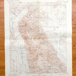 Carte topographique antique de White Mountain, Californie, 1917 US Geological Survey - Nevada, Esmeralda, comté de Mono, forêt nationale d'Inyo, CA NV